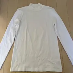 無印良品　MUJI 長袖起毛ハイネック長袖Tシャツ　白　L