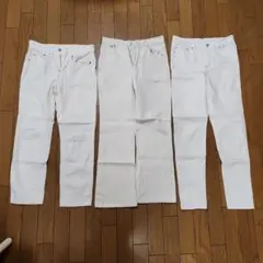 ホワイト ダメージ加工 スキニーパンツ他 3本セット