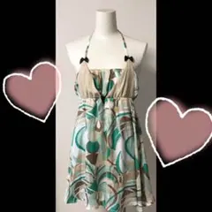 GLAMOROUS JANE  プッチ柄 ホルターワンピース　グリーンのサムネイル