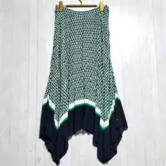 トミーヒルフィガー 変形 幾何学模様 フレアスカート サイズ EUR36