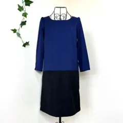 Natural　Beauty　Basic　七分袖wool混ワンピース　上品