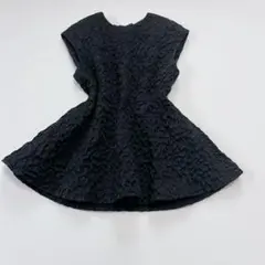 美品 ✨UNITED ARROWS ジャガード ノースリーブ ぺプラム　ブラック