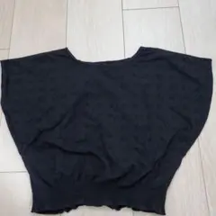 GLOBALWORKブラック フラワー模様 半袖カットソー 110