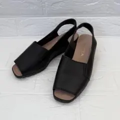 Hirica ブラックスリングバックサンダル 23.5cm