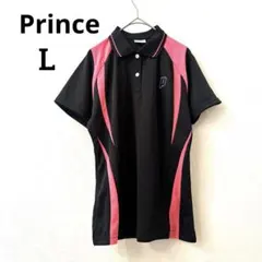 Prince プリンス テニスウェア ポロシャツ レディース 黒 ピンク Lのサムネイル