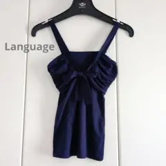 新品未使用☆Language☆フロントリボン キャミソール☆ ネイビーのサムネイル