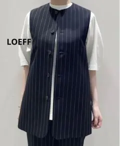 極美品✨LOEFF トロピカルウール スキッパー ノースリーブブラウス