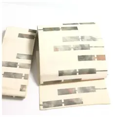 正絹【二部式　名古屋帯】クリーム　簡単装着　和装　中古　リサイクル品