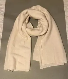 カシミヤ100%ストール⭐︎ニット編み白アイボリー大判⭐︎ユナイテッドアローズ美品