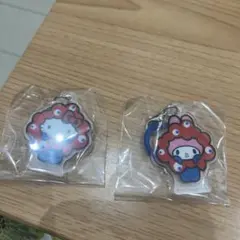 ハローキティ マイメロミャクミャクなりきりキーホルダー