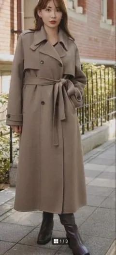 Her lip to Wool-Blend Rever Trench Coatのサムネイル