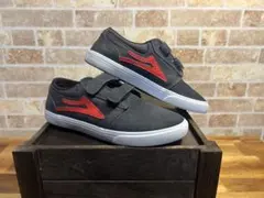 Lakai キッズ 21cm スニーカー マジックテープ グレー レッドのサムネイル