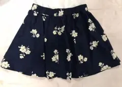 earth music&ecology  花柄 スカート ネイビー