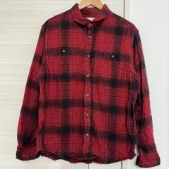 美品✨Goodfellow & Co. メンズ　赤 チェック ネルシャツ L 綿