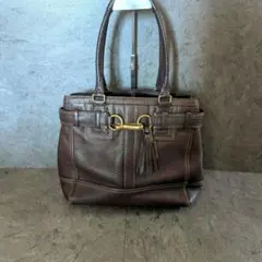 極美品 COACH ハンプトンズ レザー キャリーオール 10214 ブラウン 