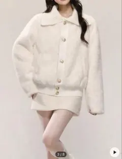 shein ファーカーディガン　ファーコート　ファートップス