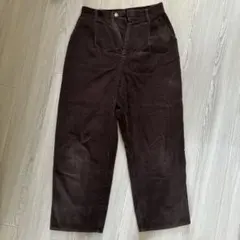 コーデュロイ ハイウエスト ワイドパンツ ダークブラウンのサムネイル
