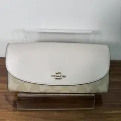 COACH 長財布 ライトカーキ ホワイト