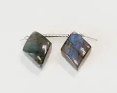ラブラドライト　　ひし形カット 　ペア2粒