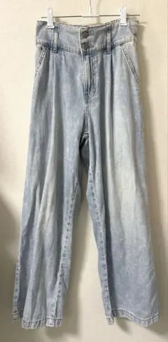 y*i様 ワイドレッグデニムパンツ　ブルー　Lサイズ