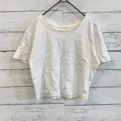 GU【S】✨トップス Tシャツ 半袖 コットン 無地 カジュアル ホワイト