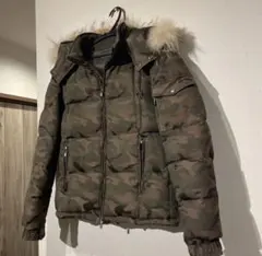 最終価格 MORGAN HOMME カモ柄 迷彩 ファー付き ダウンジャケットのサムネイル