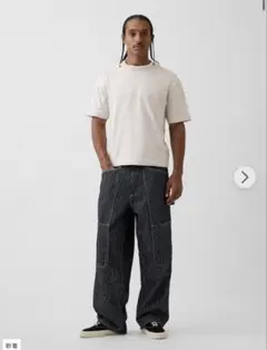 GAP EXTRA BAGGY ペインターパンツ ストライプ 32W30L在庫1 - メルカリ