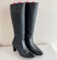 ロングブーツ 黒　ブラック　牛革