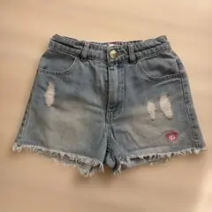 PINK HUNT ダメージデニムショートパンツ　S(140)