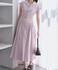 LILYBROWN ￤ ピンク シャツワンピース 半袖