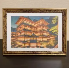 ジブリアート116 千と千尋の神隠しより「渋温泉」　額装品　寸法45㎝×33㎝ ジブリアート116 千と千尋の神隠しより「渋温泉」 額装品 寸法45㎝×33