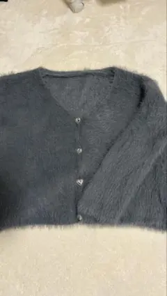 グレー Vネック カーディガン