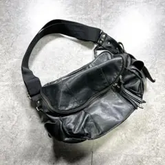 【Archive】leather gimmick bag/Y2K/opium/黒