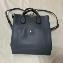 ブルーグレー　合皮リュック