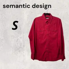 semantic design レッド 赤 S ウエスタンシャツ 綿100% 春のサムネイル