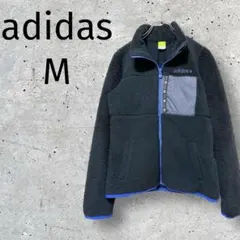 アディダス◆ボアフリース/ジャケット/ネオレーベル /ブラック/M/1642
