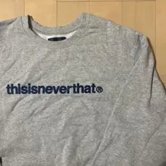 thisisneverthat ロゴ刺繍入り グレー クルーネック スウェット