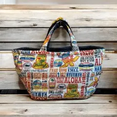 Hula Lani 中綿ハワイアンビックトートバッグ　ホワイト