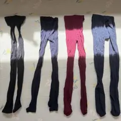 ラメ入り青タイツ　赤タイツ　など4点セット　掃除用品のサムネイル