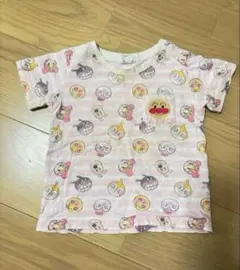 アンパンマン　半袖Tシャツ　ピンク　ボーダー　90