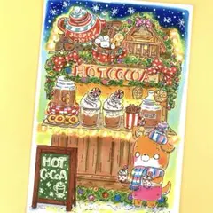 手描きイラスト　No.163「シカさんのクリスマスマーケット」　原画