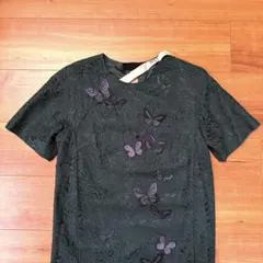 美品 サイズL】N°21 ブラウス レース切替 カットワーク イタリア製 花 