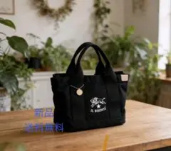IL BISONTE ロゴ入りトートバッグ ブラック