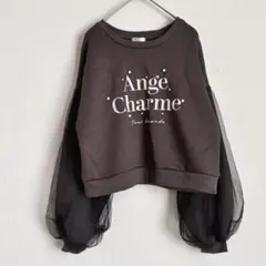 アンジュシャルム パフスリーブ トレーナー M 辻希美 パール付き しまむら