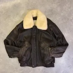 最高カラー 雰囲気◎ G-1 フライトレザージャケット ダークブラウン 襟ボア