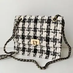 Charles&Keith チェーンバッグ　ツイード　ショルダーバッグ　ほぼ新品