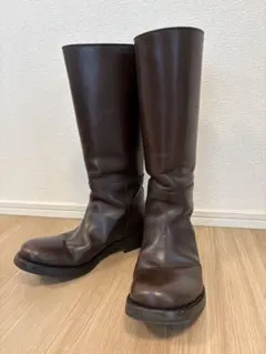 レザーロングブーツ ダークブラウンのサムネイル