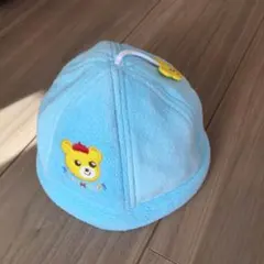 〔美品〕ミキハウス ベビー帽子  44 冬 水色 くま　男の子