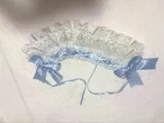 水色 リボン レース ヘッドドレス コスプレ小物