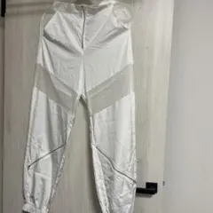 ホワイト メッシュ切り替え ワークパンツ